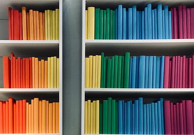 Rainbow bookcase